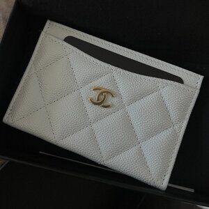 Chanel Classic Card Holder Light Blue